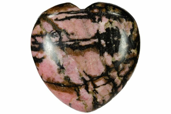 1.5" Polished Rhodonite Heart - Photo 1